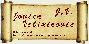 Jovica Velimirović vizit kartica
